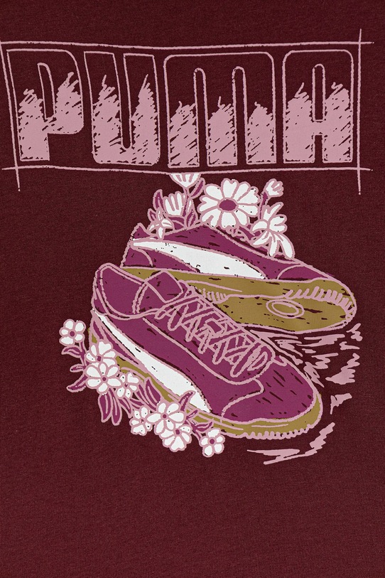 Dievča Detské bavlnené tričko Puma GRAPHIC Sneaker Tee G 688496 fialová