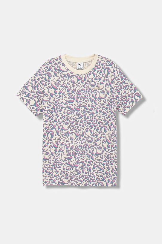 Puma t-shirt bawełniany dziecięcy TWEENERVERSE AOP Tee G wzorzyste fioletowy 688500