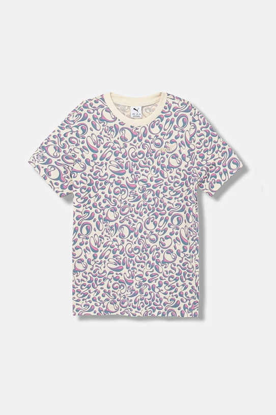 Puma t-shirt bawełniany dziecięcy TWEENERVERSE AOP Tee G wzorzyste fioletowy 688500