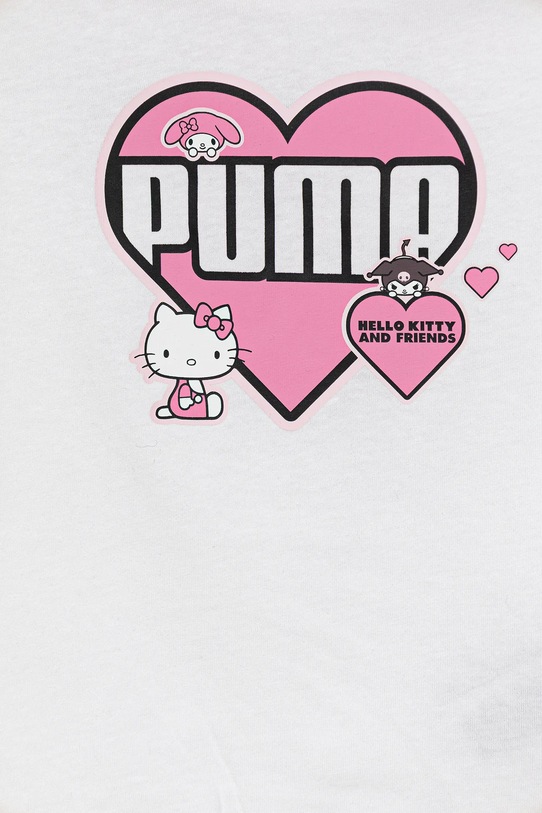 Κοριτσίστικα Παιδικό βαμβακερό μπλουζάκι Puma PUMA X HELLO KITTY & FRIENDS Ruffle Tee 632386 λευκό