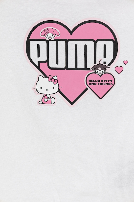 Fete Puma tricou de bumbac pentru copii PUMA X HELLO KITTY & FRIENDS Ruffle Tee 632386 alb