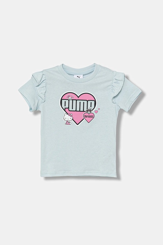 Παιδικό βαμβακερό μπλουζάκι Puma PUMA X HELLO KITTY & FRIENDS Ruffle Tee στάμπα μπλε 632386