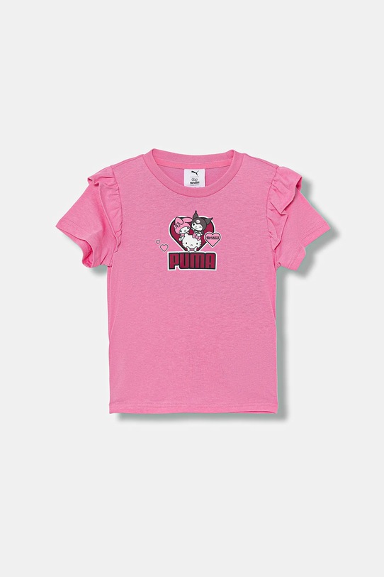 Dječja pamučna majica kratkih rukava Puma PUMA X HELLO KITTY & FRIENDS Ruffle Tee pamuk roza 632386
