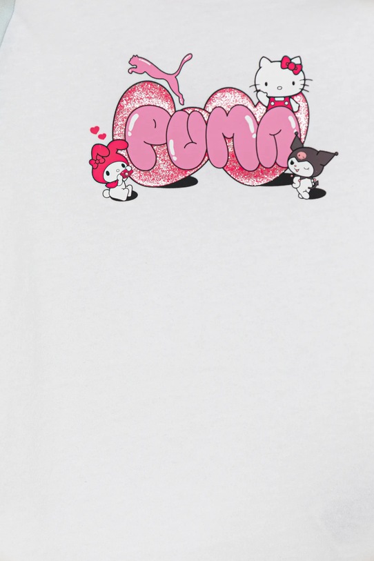 Dziewczynka Puma t-shirt bawełniany dziecięcy PUMA X HELLO KITTY & FRIENDS Slim Tee 632391 biały