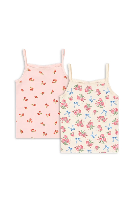 Konges Sløjd t-shirt bez rękawów BASIC 2 PACK STRAP TOP GOTS 2-pack KS103696.9BYA różowy AW25