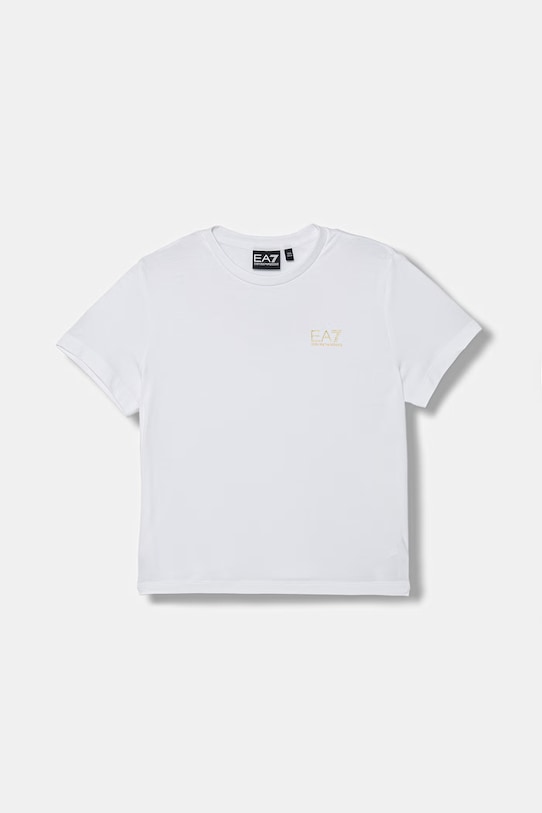 EA7 Emporio Armani tricou basic pentru copii cu bumbac alb 7G000137.AF10373