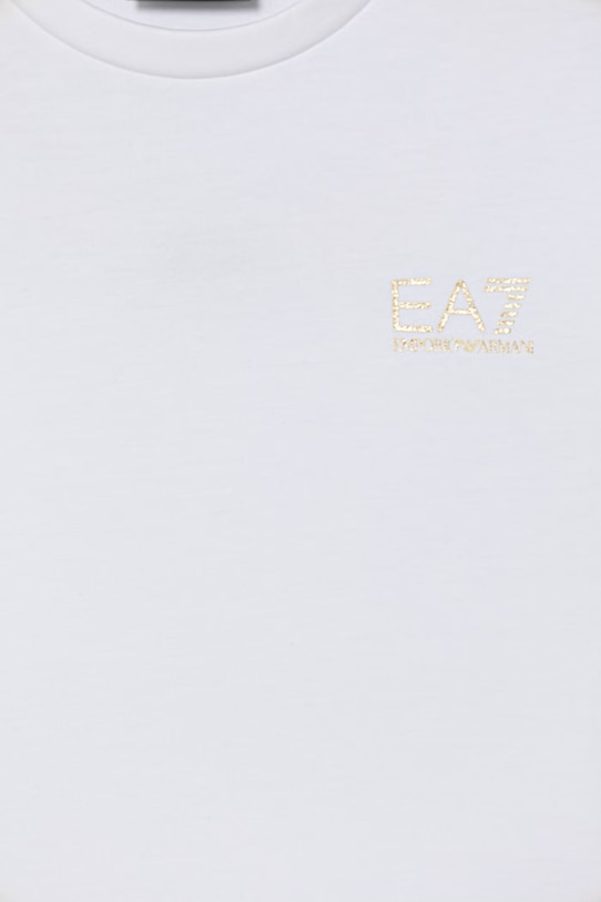 Fete EA7 Emporio Armani tricou basic pentru copii cu bumbac 7G000137.AF10373 alb