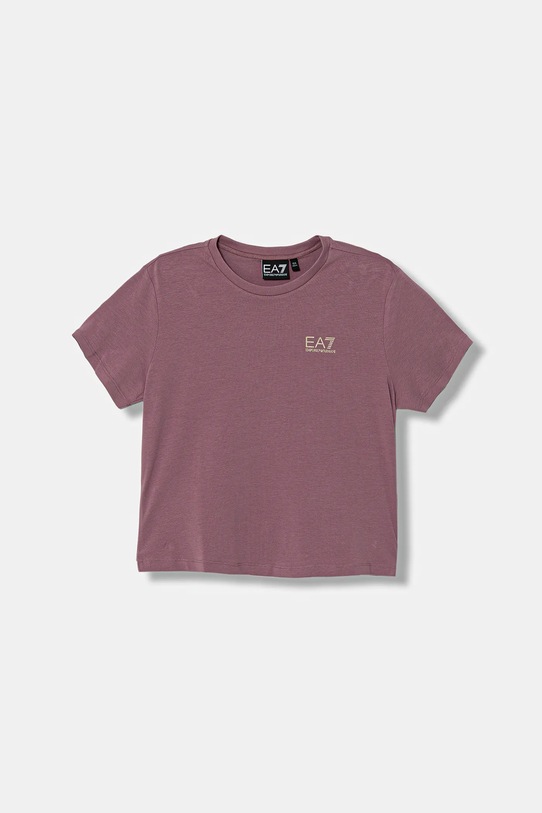 EA7 Emporio Armani t-shirt dziecięcy z elastanem różowy 7G000137.AF10373