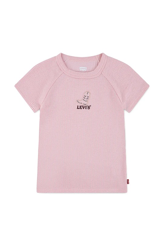 Levi's t-shirt dziecięcy COLOR BLOCK RAGLAN TOP z elastanem różowy 3EN517