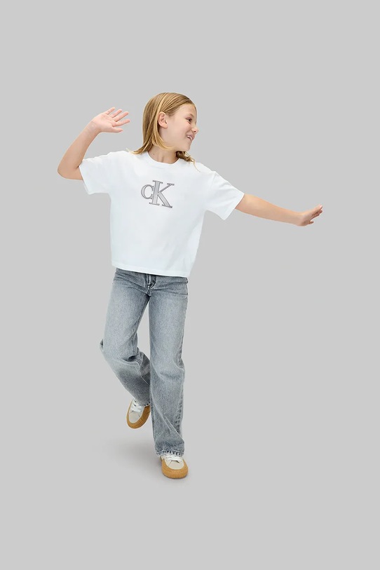 Детская хлопковая футболка Calvin Klein Jeans IG0IG03040.128.170.9BYA белый