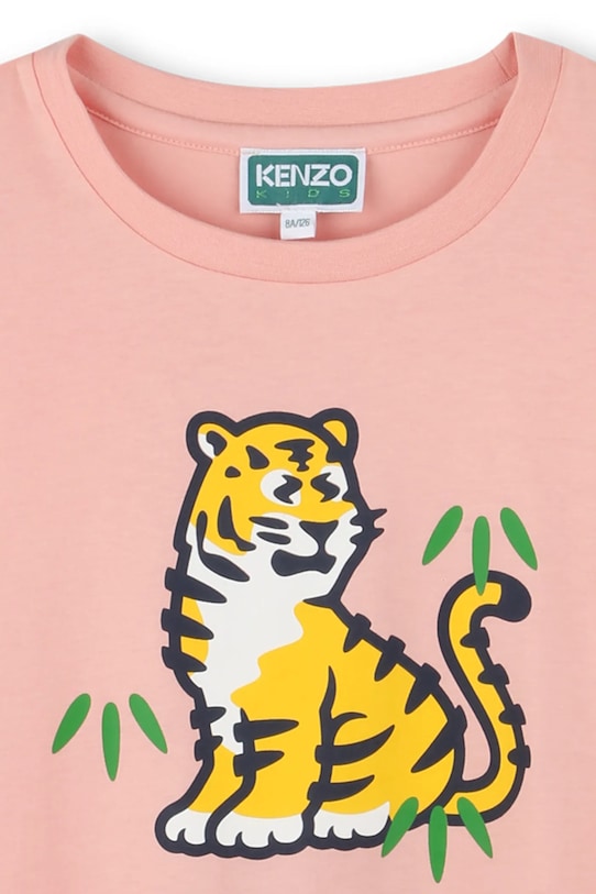 Dievča Detské bavlnené tričko Kenzo Kids K61379.86.108 ružová