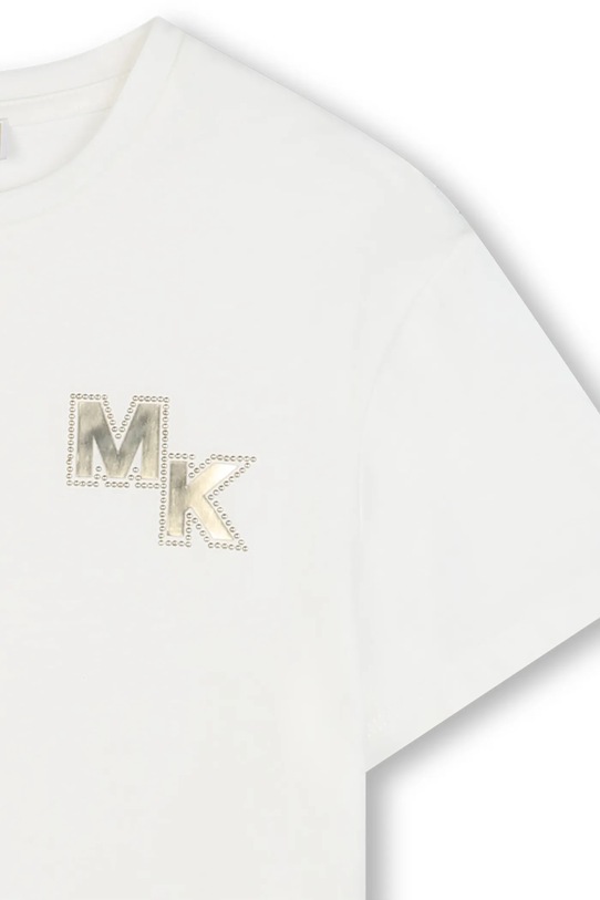 Παιδικό βαμβακερό μπλουζάκι Michael Kors λευκό R30494.156