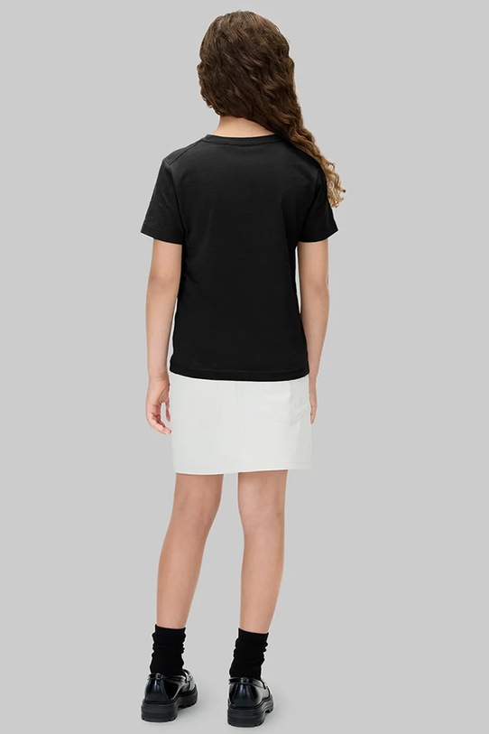 Дівчинка Дитяча бавовняна футболка Calvin Klein Jeans IU0IU00715.128.170.9BYA чорний