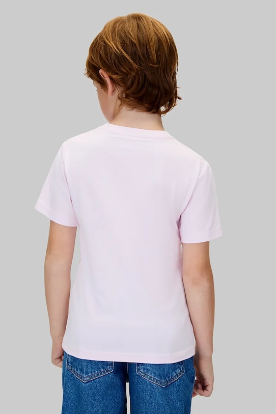 Дівчинка Дитяча бавовняна футболка Calvin Klein Jeans IU0IU00715.104.116.9BYA рожевий