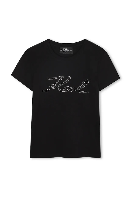 Karl Lagerfeld t-shirt dziecięcy okrągły czarny Z30941.156.162