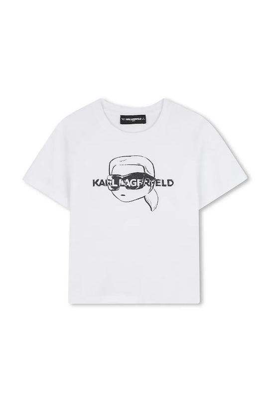 Karl Lagerfeld t-shirt bawełniany dziecięcy nadruk biały Z30943.156.162