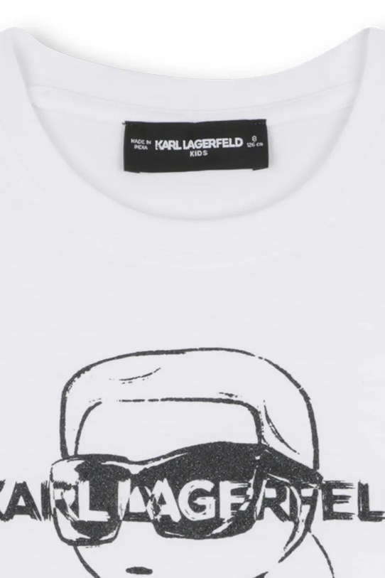 Dziewczynka Karl Lagerfeld t-shirt bawełniany dziecięcy Z30943.156.162 biały
