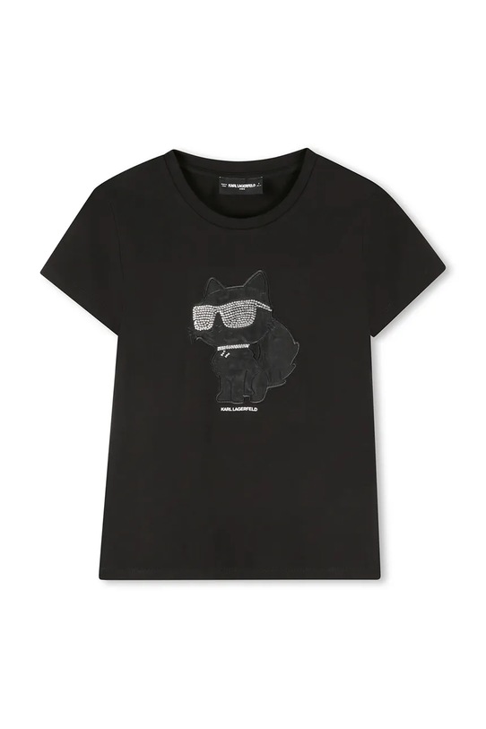Karl Lagerfeld t-shirt dziecięcy aplikacja czarny Z30945.86.108