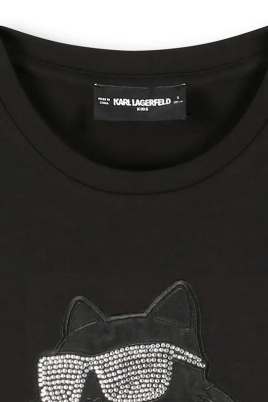 Dziewczynka Karl Lagerfeld t-shirt dziecięcy Z30945.114.150 czarny