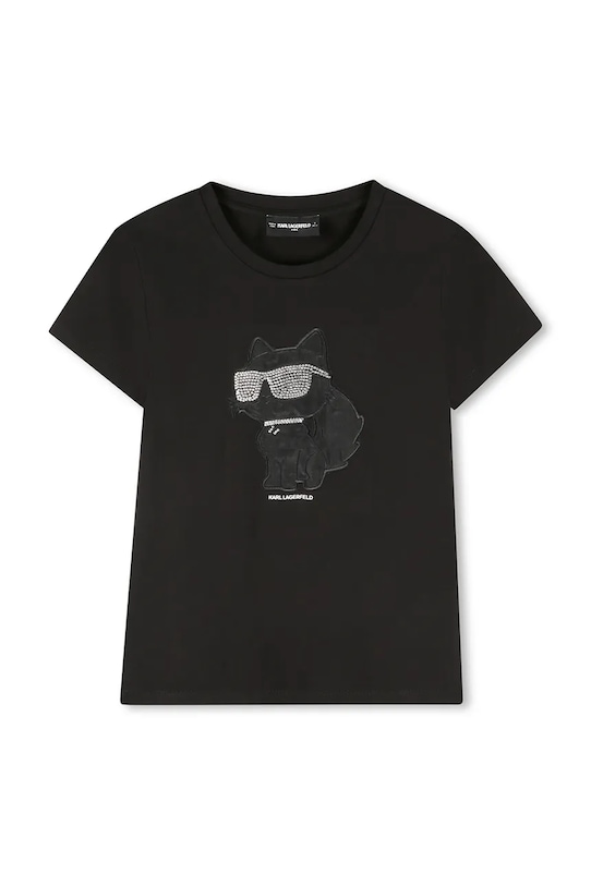 Karl Lagerfeld t-shirt dziecięcy aplikacja czarny Z30945.156.162
