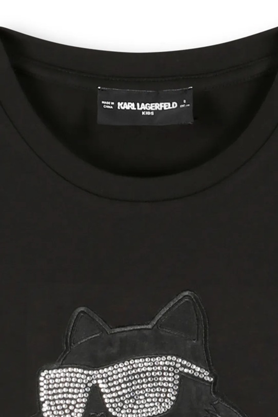 Dziewczynka Karl Lagerfeld t-shirt dziecięcy Z30945.156.162 czarny