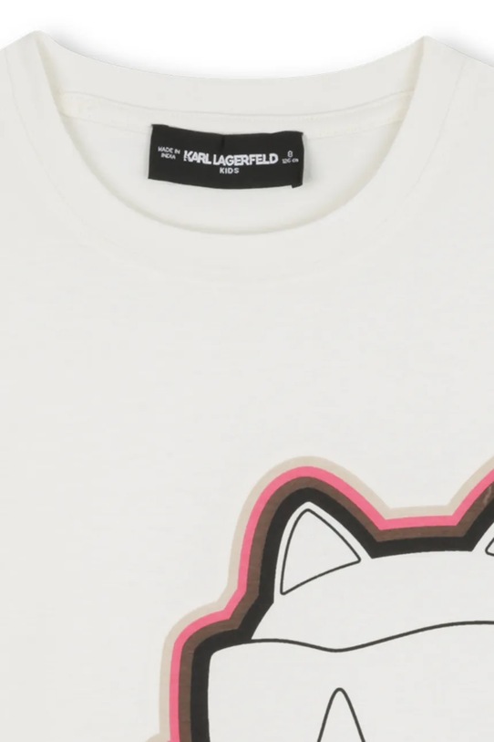 Dziewczynka Karl Lagerfeld t-shirt bawełniany dziecięcy Z30946.156.162 biały