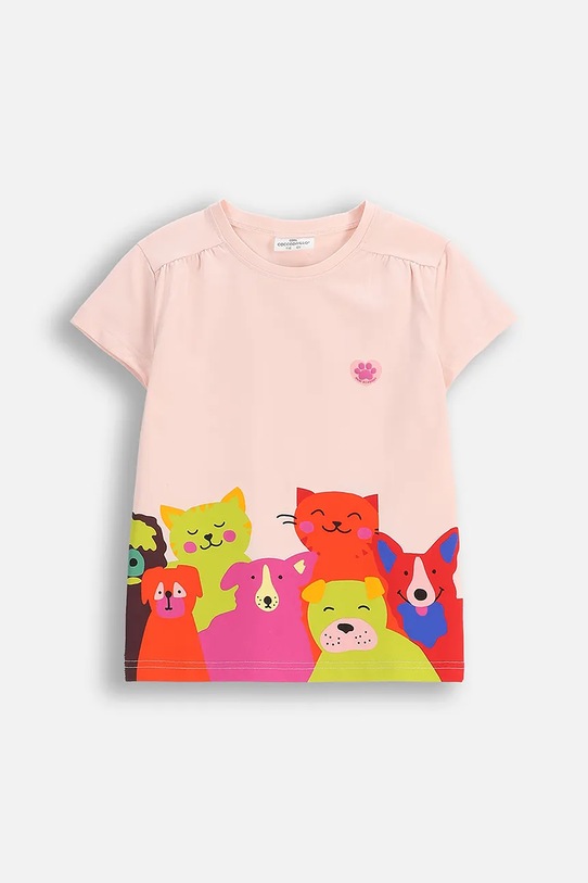 Coccodrillo t-shirt dziecięcy ZC5143201AGK różowy AW25