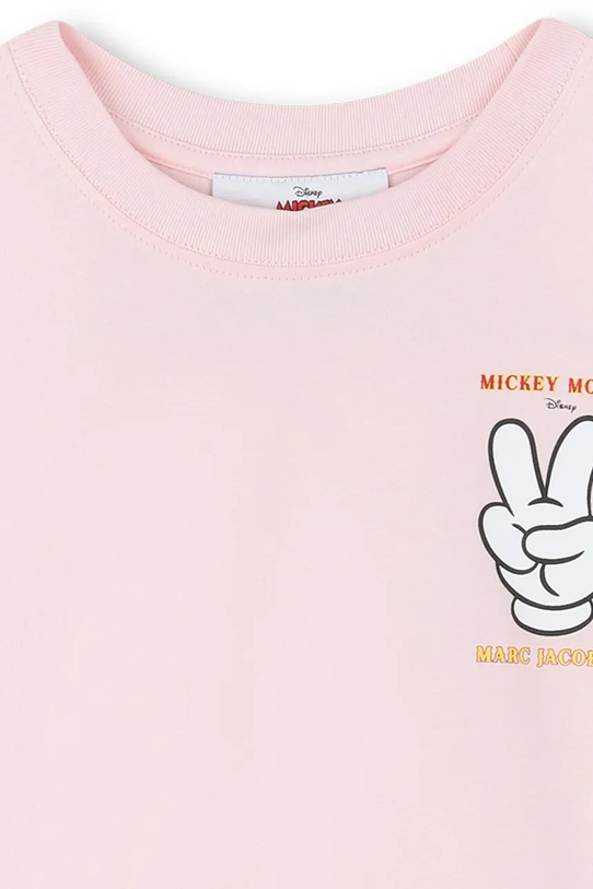 Παιδικό βαμβακερό μπλουζάκι Marc Jacobs ροζ W60691.156