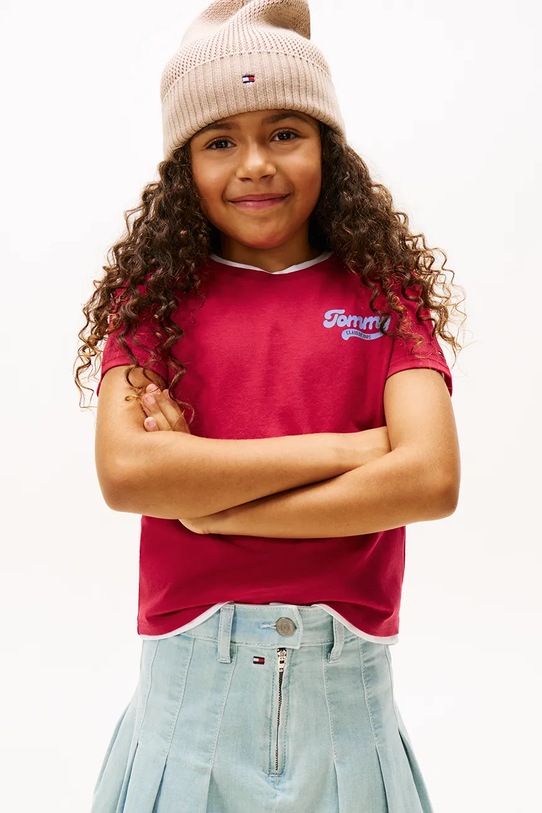 Dievča Detské tričko Tommy Hilfiger KG0KG08805.128.176.9BYA ružová