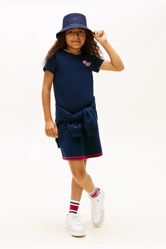 Παιδικό μπλουζάκι Tommy Hilfiger σκούρο μπλε KG0KG08805.128.176.9BYA