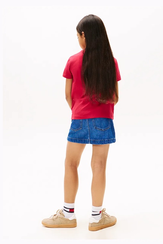 Tommy Hilfiger t-shirt bawełniany dziecięcy różowy KG0KG08899.9BYA