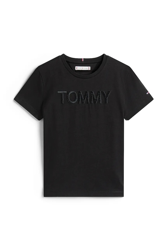 Tommy Hilfiger tricou de bumbac pentru copii KG0KG08899.9BYA negru AW25