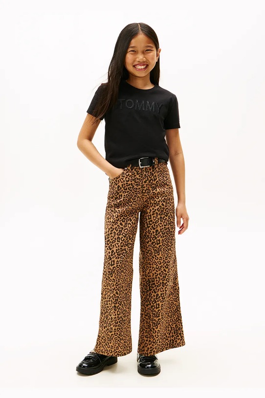 Tommy Hilfiger tricou de bumbac pentru copii negru KG0KG08899.9BYA