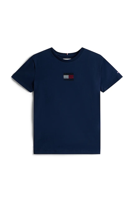 Tommy Hilfiger t-shirt bawełniany dziecięcy KG0KG09012.9BYA granatowy AW25