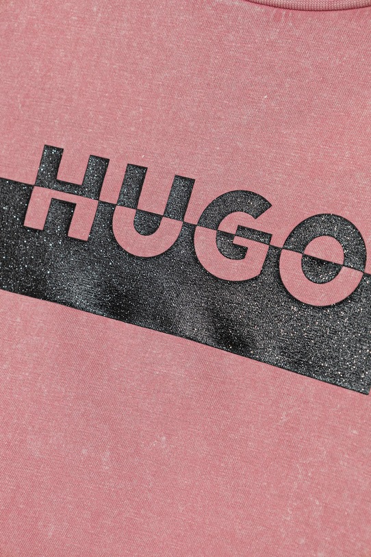 Κοριτσίστικα Παιδικό βαμβακερό μπλουζάκι HUGO G00488.114.150 ροζ