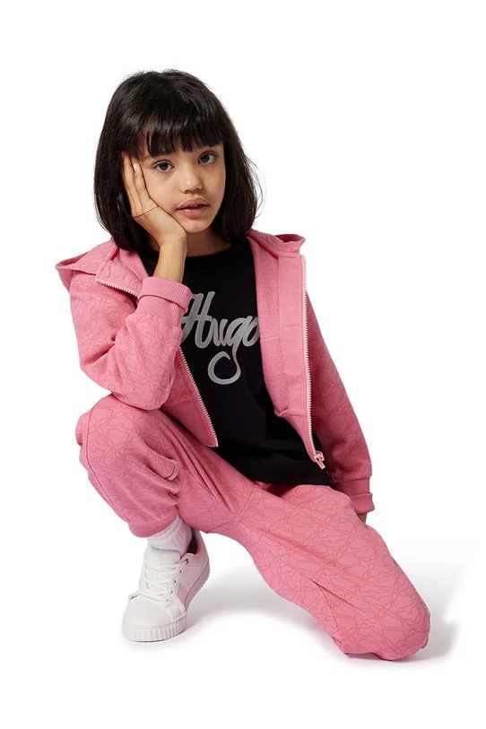 HUGO t-shirt bawełniany dziecięcy czarny G00571.114.150