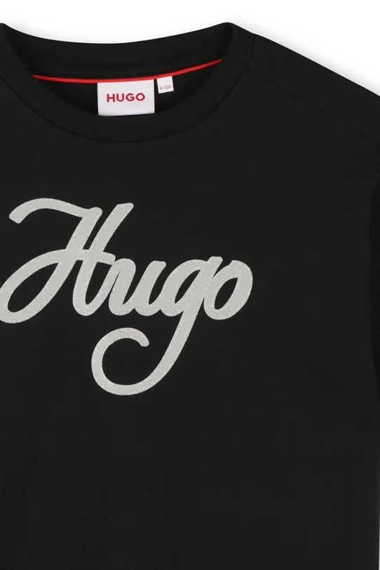 Dziewczynka HUGO t-shirt bawełniany dziecięcy G00571.156.162 czarny