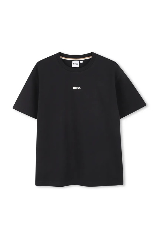BOSS t-shirt dziecięcy z elastanem czarny J52425.156.162