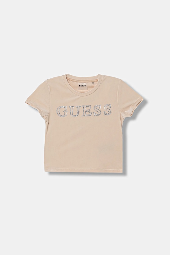 Dětské tričko Guess s elastanem béžová J4YI48.K0232.9BYA