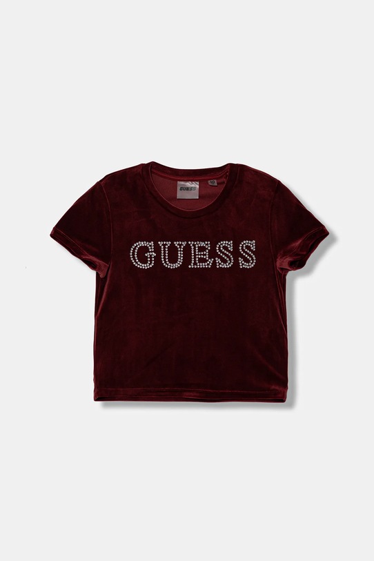 Guess t-shirt dziecięcy aplikacja bordowy J4YI48.K0232.9BYA