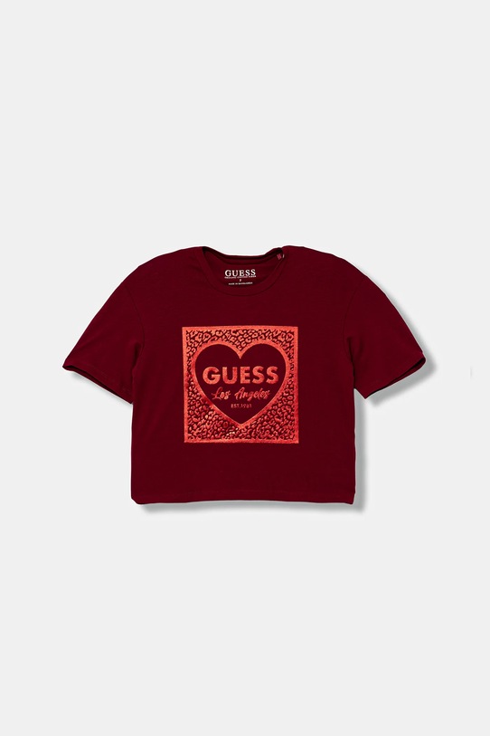 Dětské tričko Guess s elastanem burgundské J5BI00.J1314.9BYA