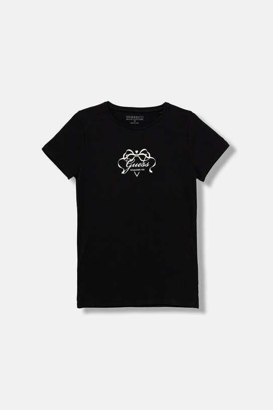 Guess t-shirt dziecięcy z elastanem czarny J5BI02.J1314.9BYA