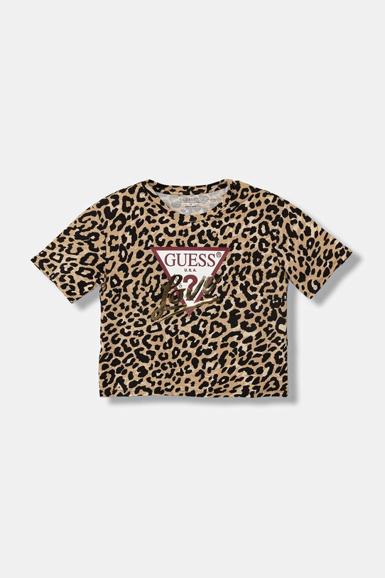 Guess t-shirt dziecięcy z elastanem beżowy J5BI10.J1314.9BYA
