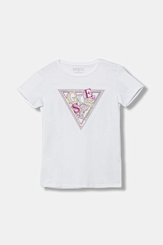 Guess t-shirt dziecięcy aplikacja biały J5BI12.J1314.9BYA