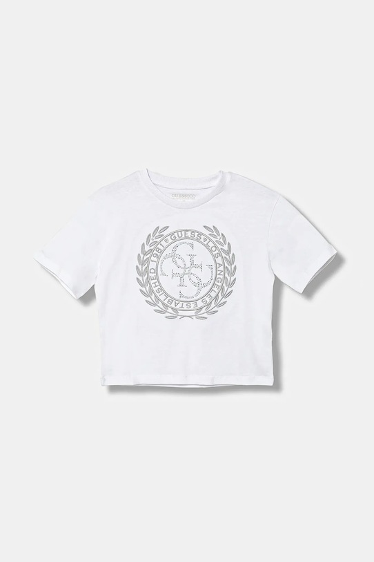 Детская хлопковая футболка Guess аппликация белый J5BI22.I3Z14.9BYA