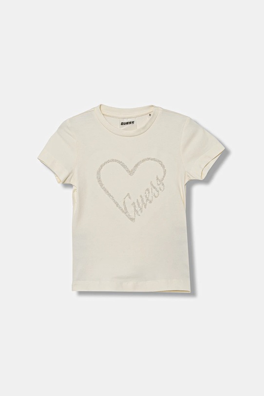 Guess t-shirt dziecięcy aplikacja beżowy J5BI38.J1314.9BYA