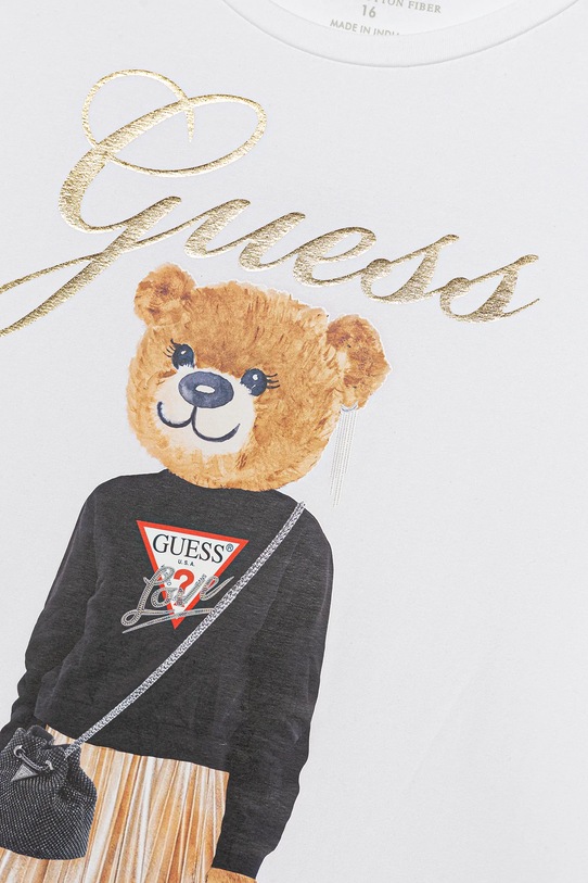 Dziewczynka Guess t-shirt bawełniany dziecięcy J5BI39.J1314.9BYA biały