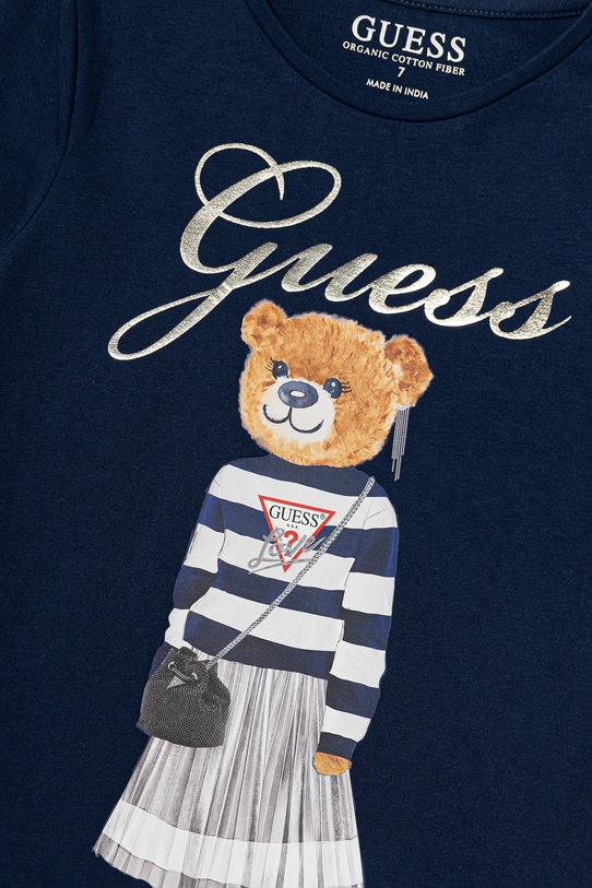 Dziewczynka Guess t-shirt bawełniany dziecięcy J5BI39.J1314.9BYA granatowy