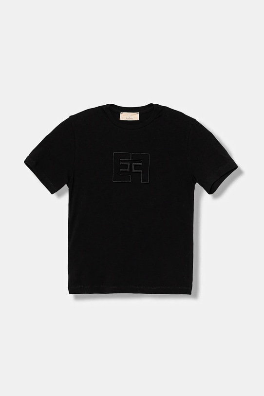Elisabetta Franchi t-shirt dziecięcy aplikacja czarny EFTS246.0.JE006