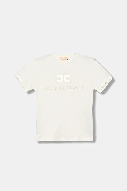 Elisabetta Franchi t-shirt dziecięcy aplikacja biały EFTS250.0.JE006.140.158